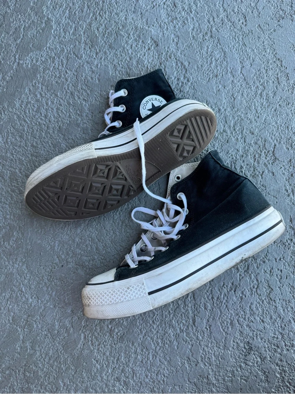 Converse Platform Black Canvas High-Top Sneakers
